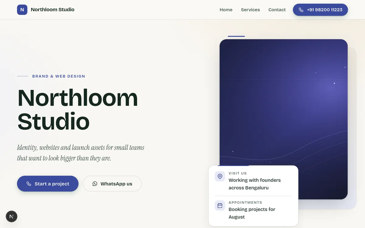 Step three — the website live on its own address